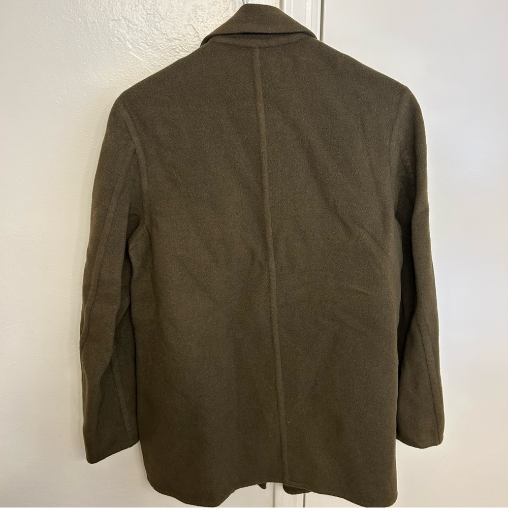 Vince Double Breasted Wool Coat Deep Green Women’s XS Notch Lapel - Picture 7 of 10